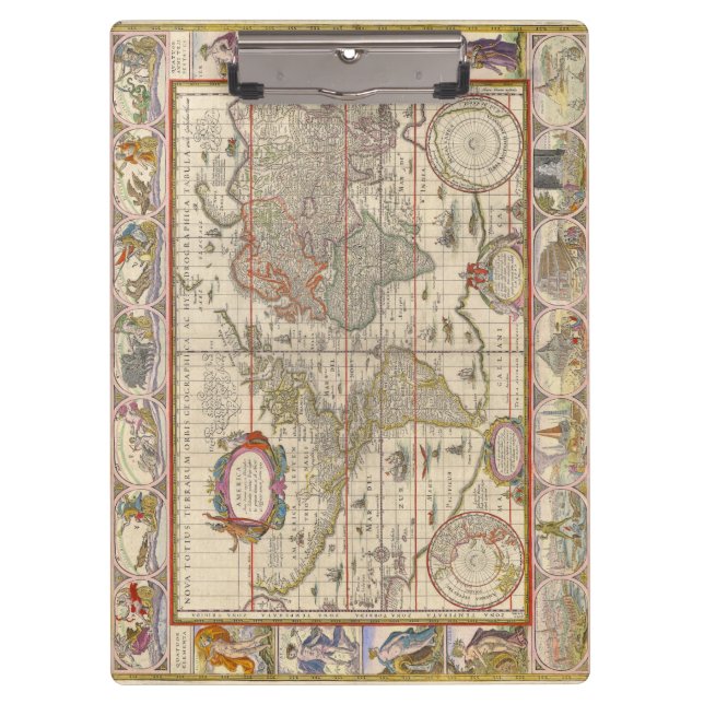 Porte-bloc Carte du monde historique (par Willem Blaeu) (Devant)