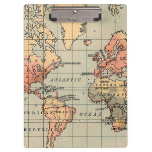 Porte-bloc Carte du monde vintage