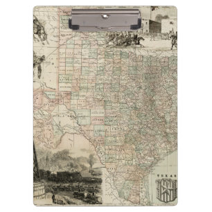 Porte-bloc Carte du Texas avec des frontières du comté