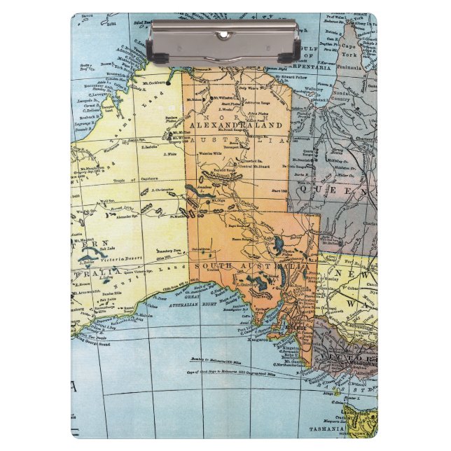Porte-bloc CARTE : L'AUSTRALIE, c1890 (Devant)