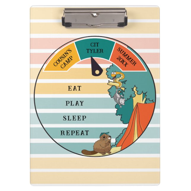 Porte-bloc Castor pour enfants, Opossum, Snake Camp Personnal (Devant)