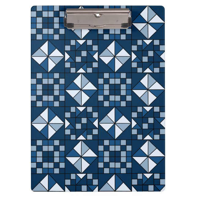 Porte-bloc Chaîne double étoile dans les tons bleu (Devant)