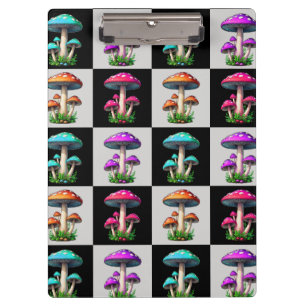 Porte-bloc Champignon Géométrique à Carreaux