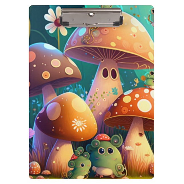 Porte-bloc Champignons mignons dans la forêt Carnet Spiral (Devant)