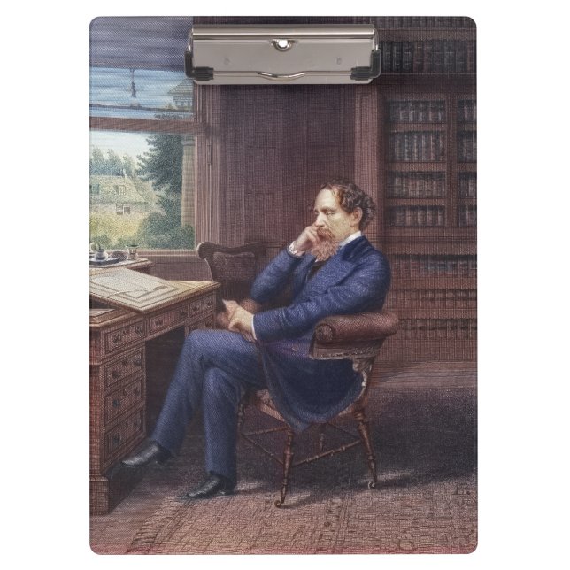 Porte-bloc Charles Dickens dans son étude (Devant)
