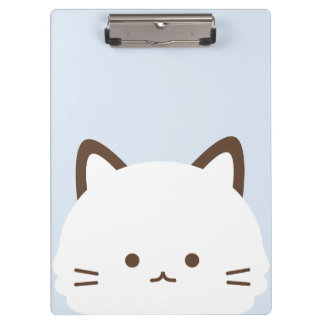 Porte-bloc Chat au visage mignon sur fond bleu pastel