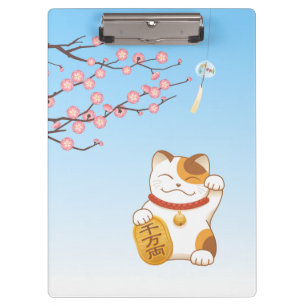 Porte-bloc Chat Calico Lucky Japonais, Maneki Neko