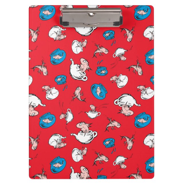 Porte-bloc Chat Dans Le Casquette | Le Motif rouge poisson (Devant)