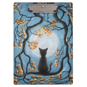 Porte-bloc Chat lunatique dans la peinture de Pleine lune