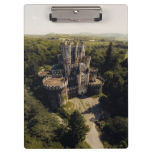Porte-bloc Château de pierre gris grand en Bois vert suréle