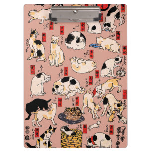 Porte-bloc Chaton de style Ukiyo-e japonais vintage : Kuniyos