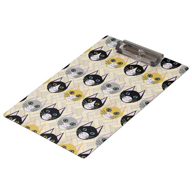 Porte-bloc Chats Herringbone Beige (Incliné)