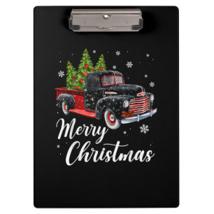 Porte-bloc Chemise de Noël Vintage Arbre sur Camion rouge voi