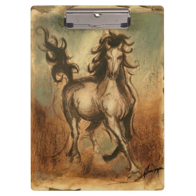 Porte-bloc Cheval sauvage et couleurs chaudes (Devant)