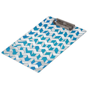 Porte-bloc Chevron bleu et blanc Zebra