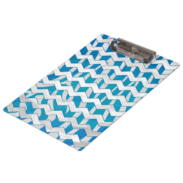 Porte-bloc Chevron bleu et blanc Zebra (Incliné)