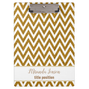 Porte-bloc Chevron d'or aux étincelles blanches