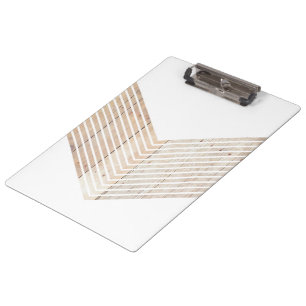 Porte-bloc chevron minimaliste blanc avec bois