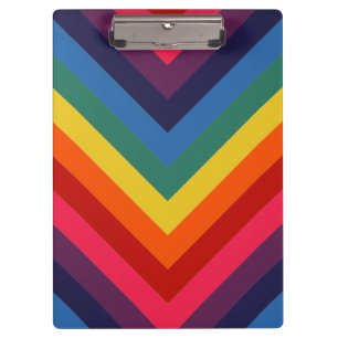 Porte-bloc Chevron Retro Arc-en-ciel clair et coloré