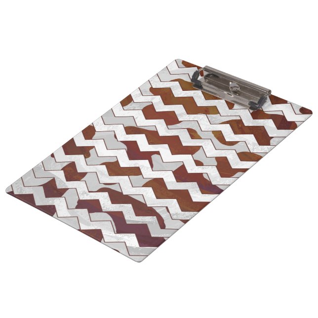Porte-bloc Chevron Vache Brown et blanc (Incliné)