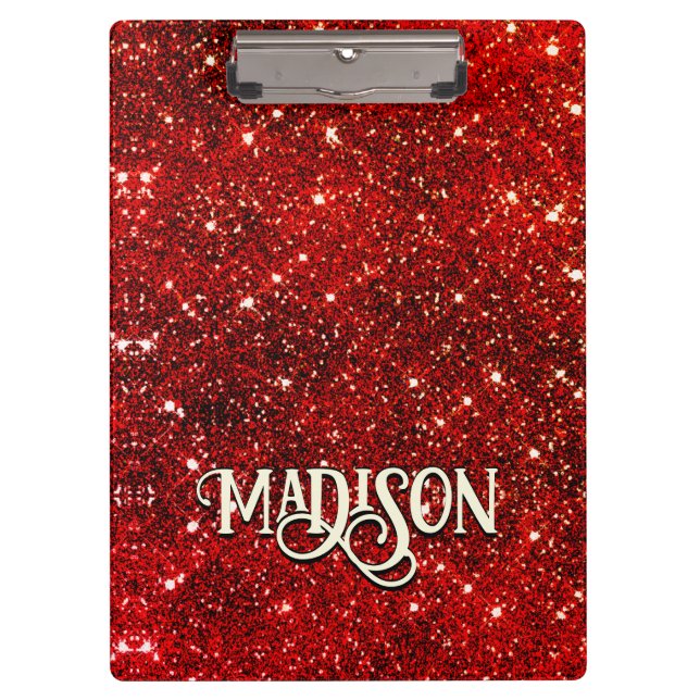 Porte-bloc Chic blanc rouge noir parties scintillant monogram (Devant)