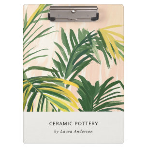Porte-bloc Chic Boho Blush Green Tropical Palm Plage Feuille