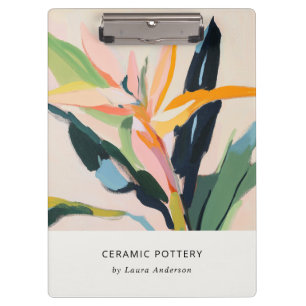 Porte-bloc Chic Boho Coloré Oiseau de Paradis Floral Peint