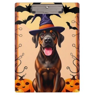Porte-bloc Chien adorable portant un chapeau de sorcière