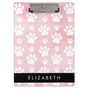 Porte-bloc Chien Paws, White Paws, Aquarelles roses, Votre No