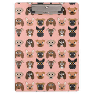 Porte-bloc Chiens mignons sur le rose