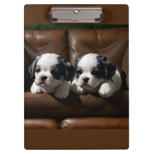 Porte-bloc Chiots super mignons sur le canapé 1