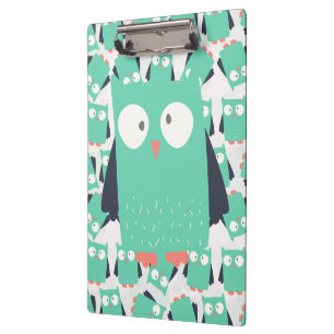 Porte-bloc Chouettes lunaires turquoises