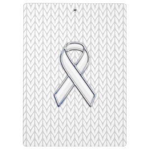 Porte-bloc Chrome sur Knit blanc sensibilisation au ruban Imp