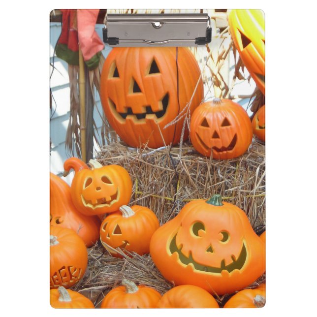 Porte-bloc Citrouille halloween Jack-o'-lantern orange citrou (Devant)