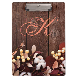 Porte-bloc Clip board personnalisé Branche de coton sur bois 