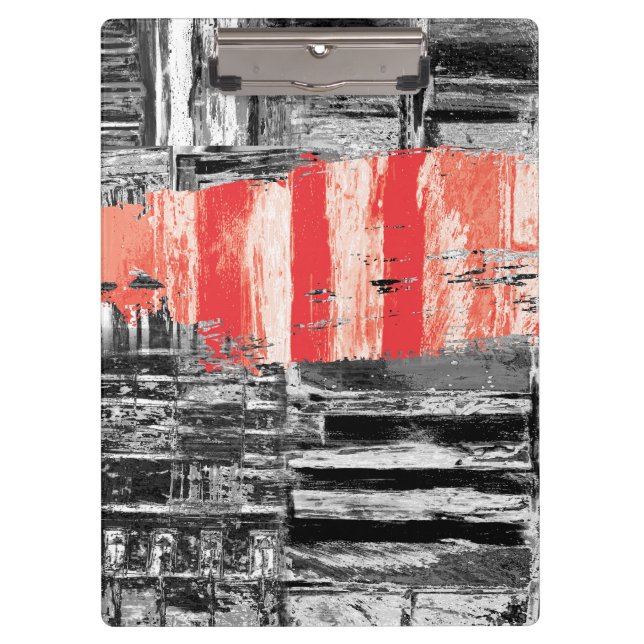 Porte-bloc Clipboard – Red Pulse Abstract Design (Devant)