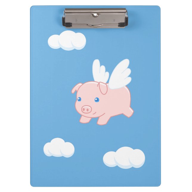 Porte-bloc Cochon volant - Cochon mignon avec ailes (Devant)