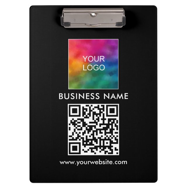 Porte-bloc Code QR personnalisé Texte Logo d'entreprise ici m (Devant)