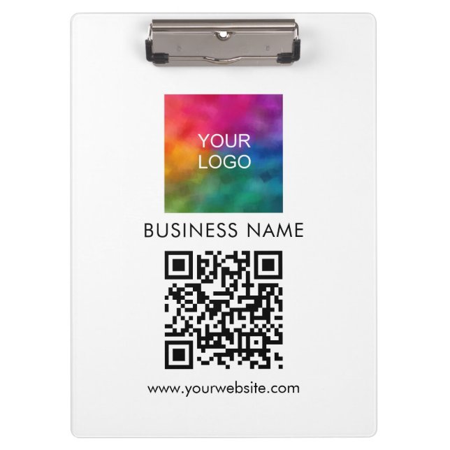 Porte-bloc Code QR Texte Logo d'entreprise ici Simple personn (Devant)