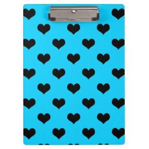 Porte-bloc Coeur d'amour noir sur Arrière - plan bleu