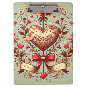 Porte-bloc Coeur vintage Valentine's day xoxo