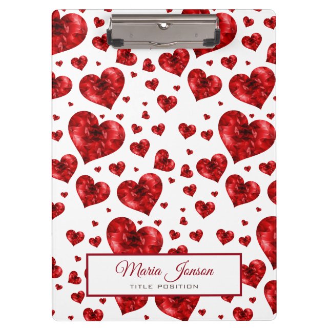 Porte-bloc Coeurs floraux rouges (Devant)