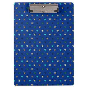 Porte-bloc Coeurs Polka dans les tons bleu paon