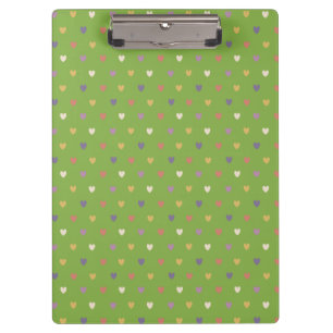 Porte-bloc Coeurs Polka sur vert vert