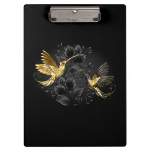 Porte-bloc Colibri noir et or