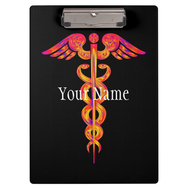 Porte-bloc Coloré Médicale de caducée d'infirmière (Devant)