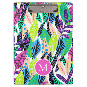 Porte-bloc Coloré Moderne Forêt Tropicale Feuilles Monogramme