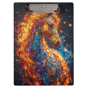 Porte-bloc Conception de cheval en vitrail