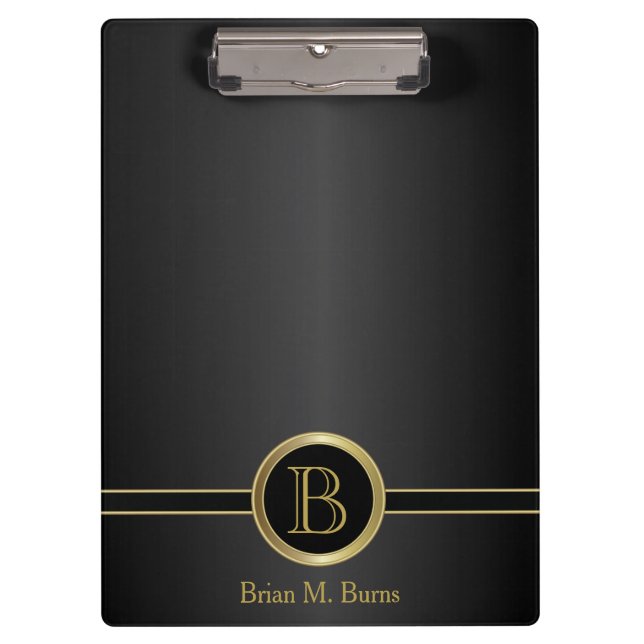 Porte-bloc Conception de monogramme professionnel - Noir clas (Devant)
