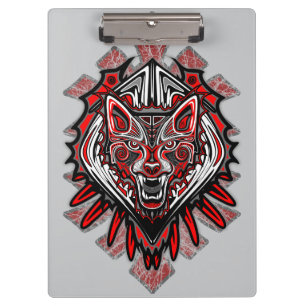 Porte-bloc Conception de totem tribal Haida Loup